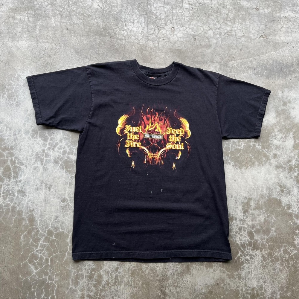 Harley-Davidson Shirt Mens XL Black Fuel the Fire Feed the Soul Made USA Hawaii